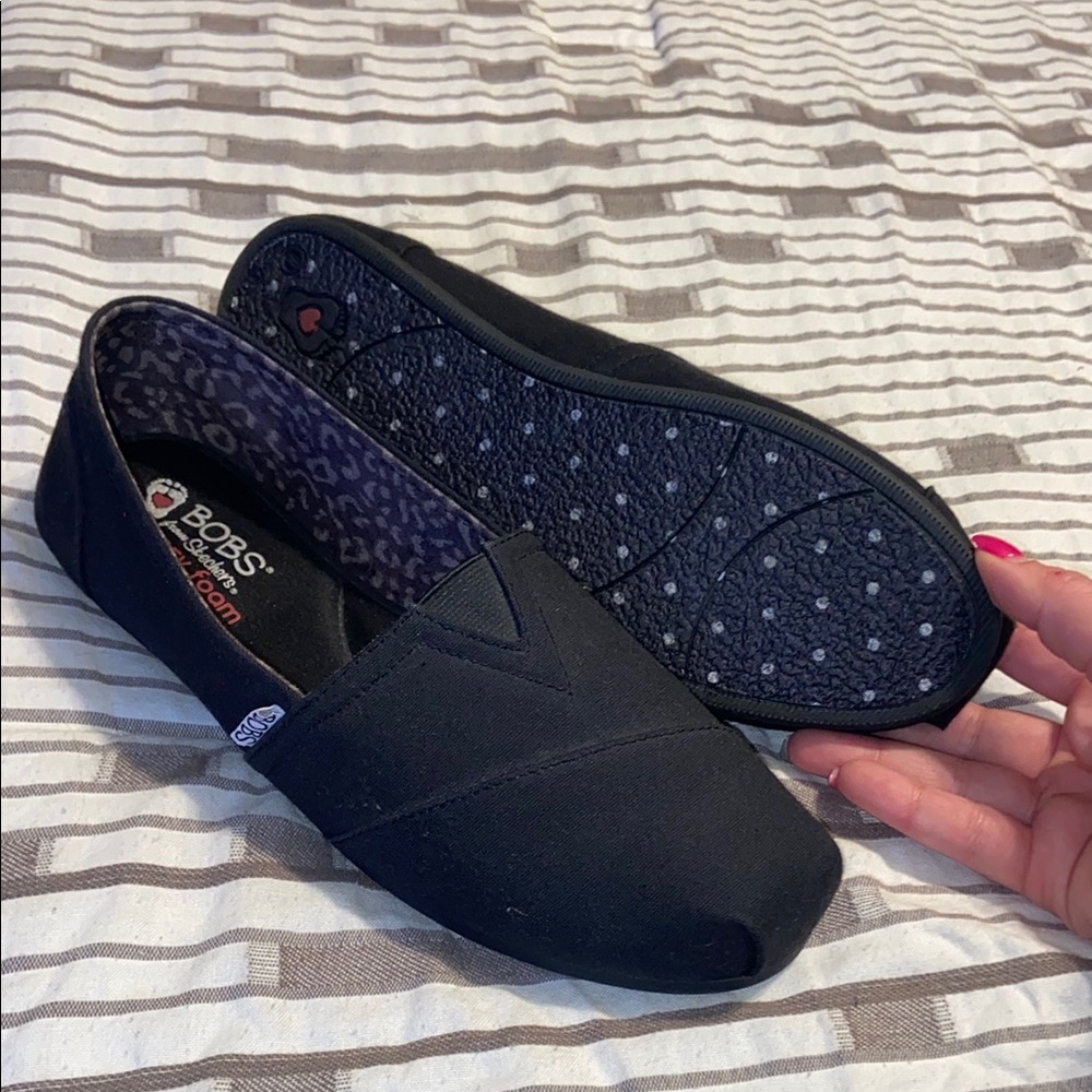 BOBS Classic Black Canvas Slip-Ons